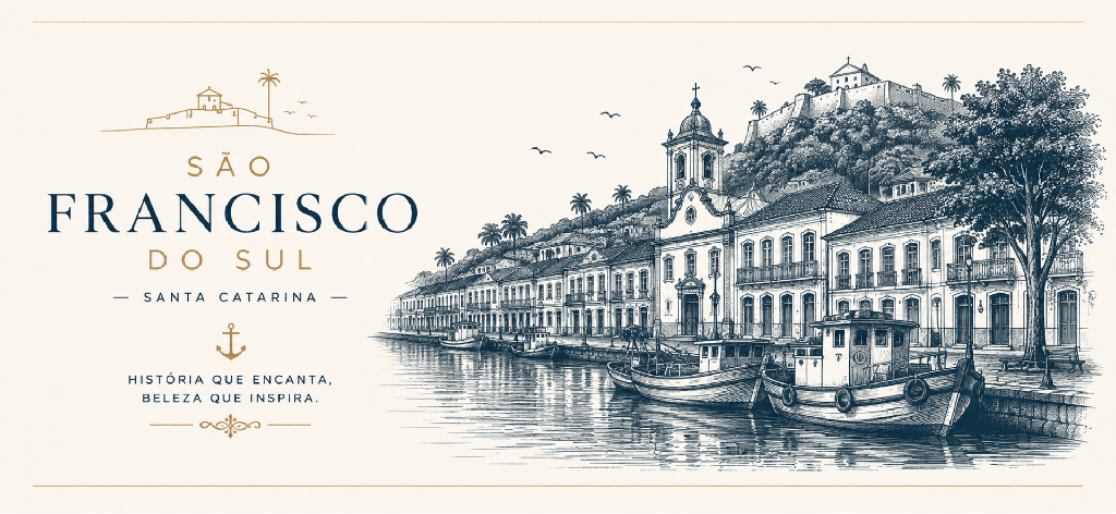 [M-SFS005] Caneca São Francisco do Sul - Centro histórico desenho