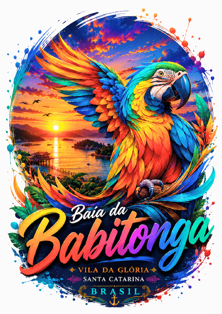 [T-NAT-BDB003-A01B01C01D01] Camisa Nature Collection Baía da Babitonga - Arara Colorida (B01 | P, C01 | Masculino)