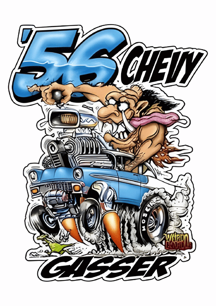 [T-CAR-HOT002-A01B01C01D01] Camisa Cars Hotrod - '56 Chevy (B01 | P, C01 | Masculino)