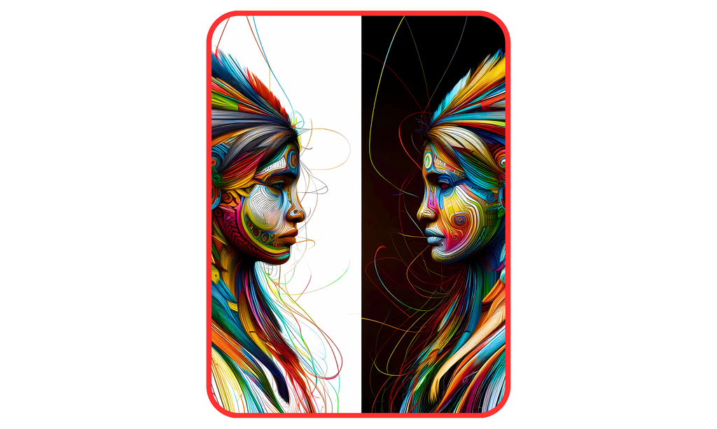 [C-NAT017-A01] Boné Nature Collection - Dois Rostos Abstratos (A-01branco)