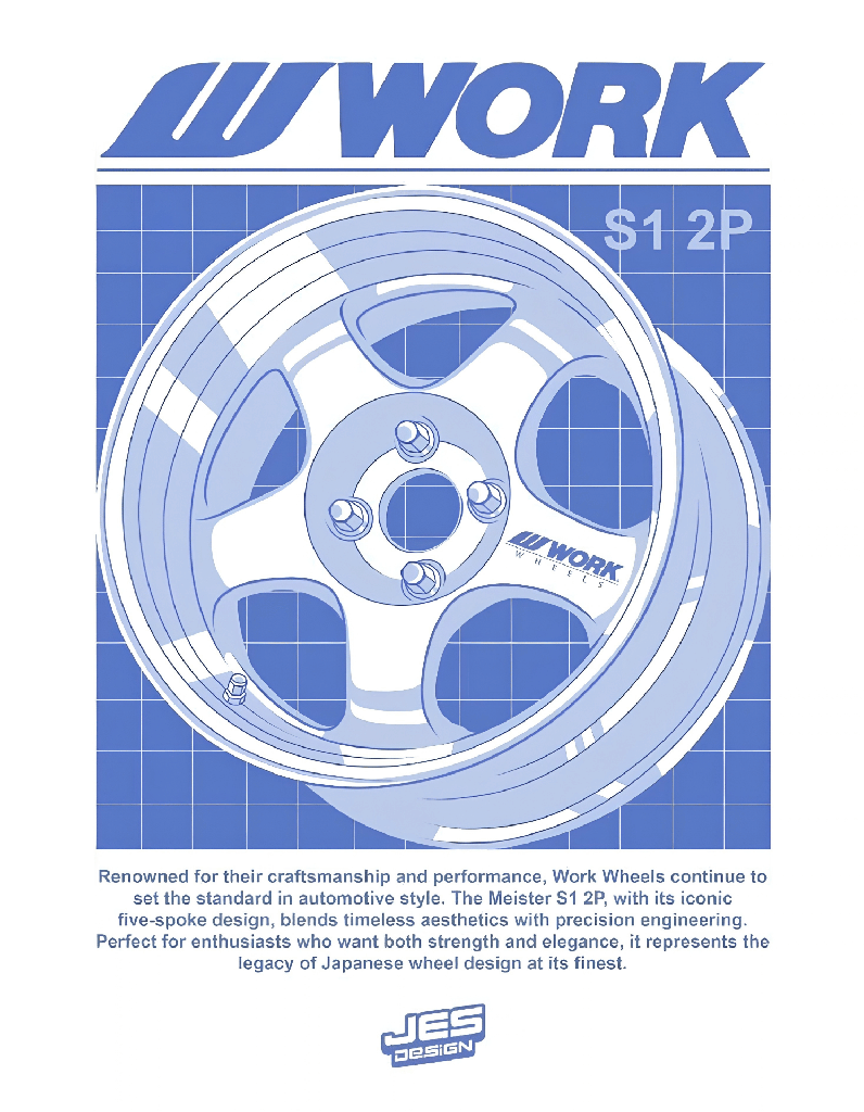 [T-CAR009] Camisa Cars - Roda Work Wheels JDM Mesh