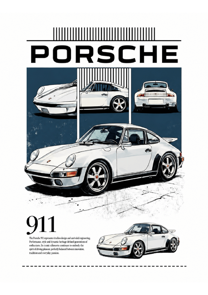 [T-CAR024] Camisa Cars - Porsche 911 White