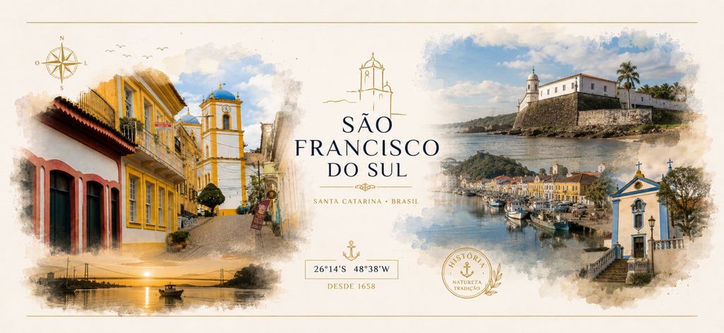 [M-SFS002] Caneca São Francisco do Sul - Paisagens